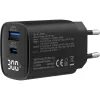 InLine USB PD Netzteil, GaN-Ladegerät, 2 Ports, USB-C + USB-A, 30W, mit Display