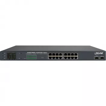 InLine 32316P PoE++ Gigabit Netzwerk-Switch, 16 Port, 2x SFP, 19 Zoll 1HE