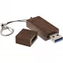 InLine USB 3.0 Flash-Laufwerk, Walnussholz, mit Schlüsselanhänger, 8 GB