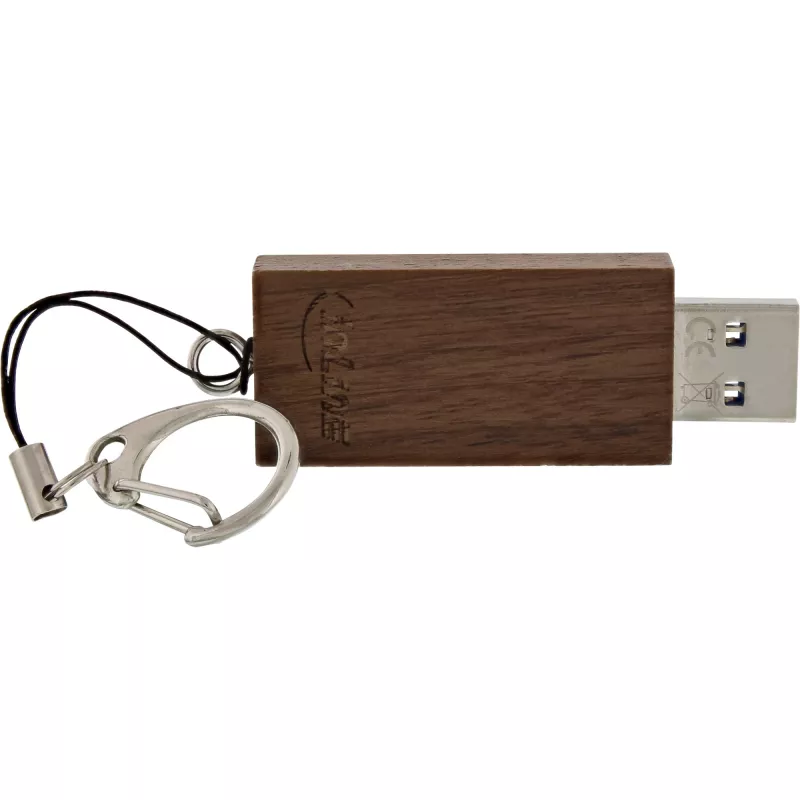 InLine USB 3.0 Flash-Laufwerk, Walnussholz, mit Schlüsselanhänger, 128 GB