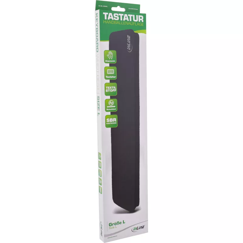 InLine Handgelenkauflage für Tastatur L 440x95x18mm schwarz