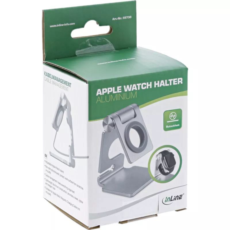 Holder InLine Aluminium Halterung für die Apple Watch Silber