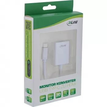 InLine USB Display Konverter, USB-C Stecker auf HDMI Buchse (DP Alt Mode) 4K/60Hz