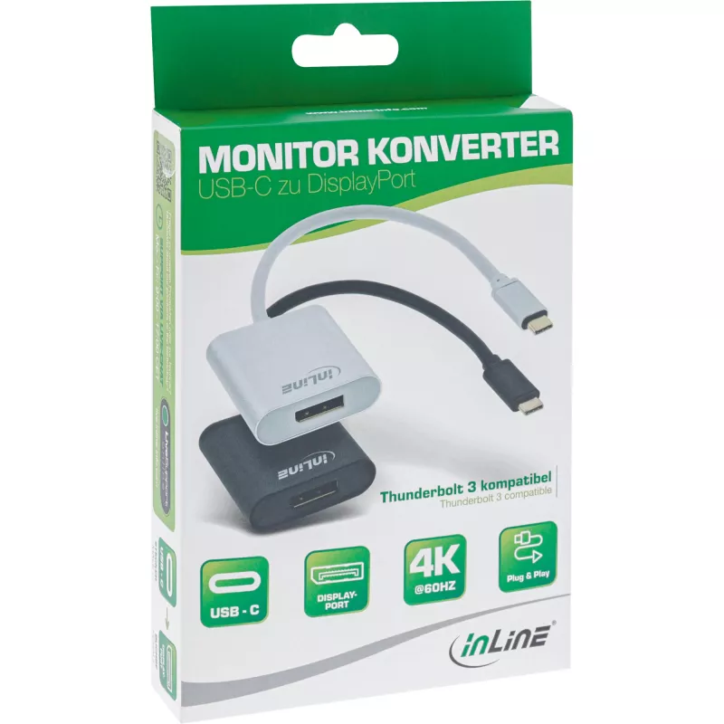 USB Display-Adapter InLine 64102S USB-C auf DisplayPort 4K 60Hz