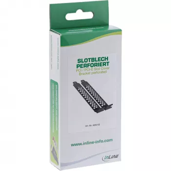 InLine PCI / PCI-E Slotblenden-Set, perforiert, 2 Stück, schwarz