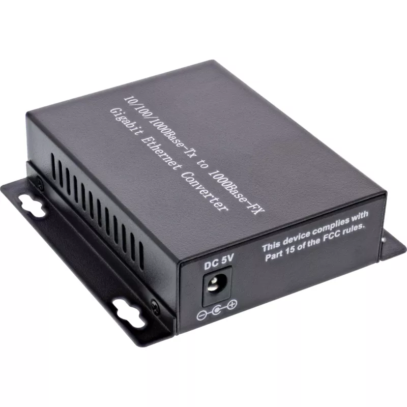 InLine Netzwerk-Medienkonverter 10/100/1000Mb/s TP auf LWL (SC Duplex), SM, 20km