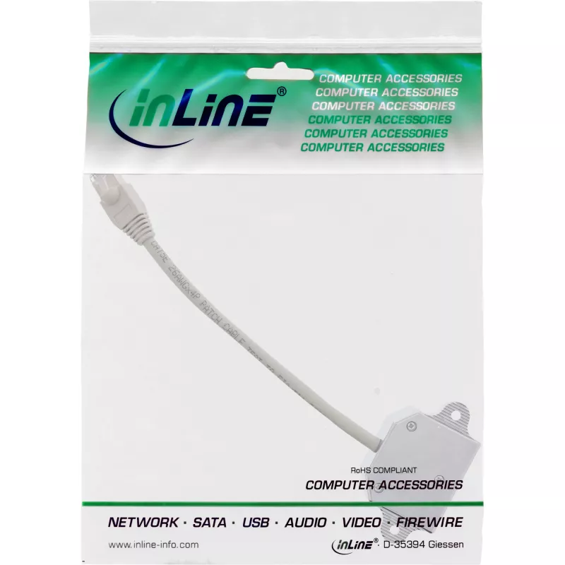 InLine Cat.5e ISDN T-Adapter RJ45 Stecker auf 2x RJ45 Buchse 15cm