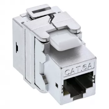 InLine Premium RJ45 Keystone Jack Snap-In-Modul Cat.6a, mit Staubschutzabdeckung