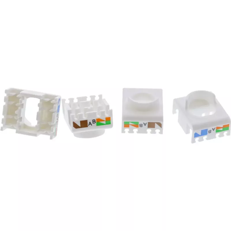 InLine Keystone RJ45-Buchse, geschirmt, Cat.6A, blau 8er-Pack