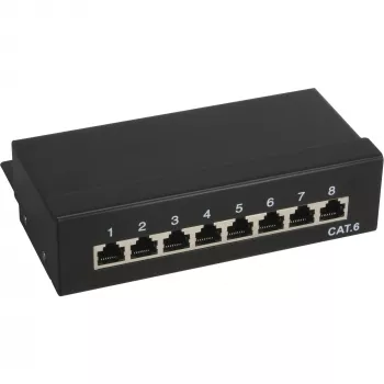 InLine Patch Panel Cat.6 8 Port Desktop schwarz RAL9005