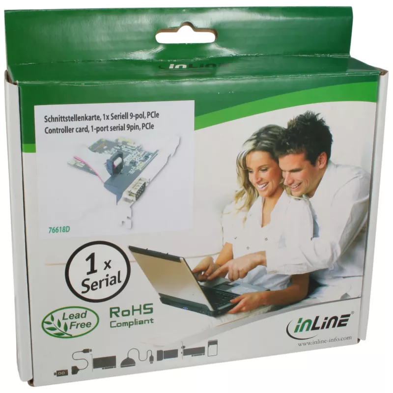 InLine Schnittstellenkarte 1 Port Seriell 9 Pin PCIe, InLine, 76618D