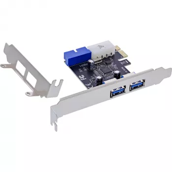 InLine 2+2 Ports USB 3.2 Gen.1 Host Controller, PCIe, mit SATA-Stromversorgung + LP-Blende
