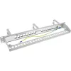 InLine Patch Panel Cat.6A 16-fach, mit 3 Kabelmanagementbügeln, 16 Keystones, 19 Zoll, 1HE, grau