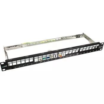 Blank Patch Panel InLine 76824A 19 Zoll Cat.6A 24 Port 1U hellgrau