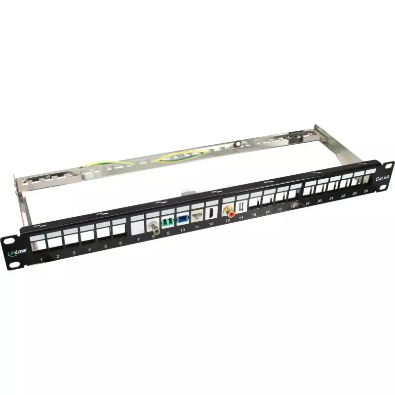 Blank Patch Panel InLine 76824B 19 Zoll Cat.6A 24 Port 1U schwarz