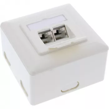 InLine Cat.6A Wandanschlussdose Auf- oder Unterputz 2x RJ45-Buchse 76842S