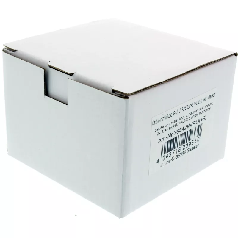 InLine Cat.6A Wandanschlussdose Auf- oder Unterputz 2x RJ45-Buchse 76842S