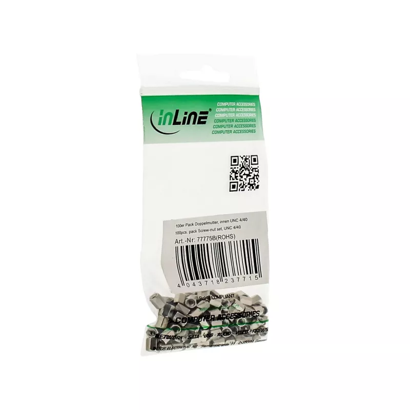 Schraubenmutter-Set UNC 4/40 InLine 77775A 10 Stück