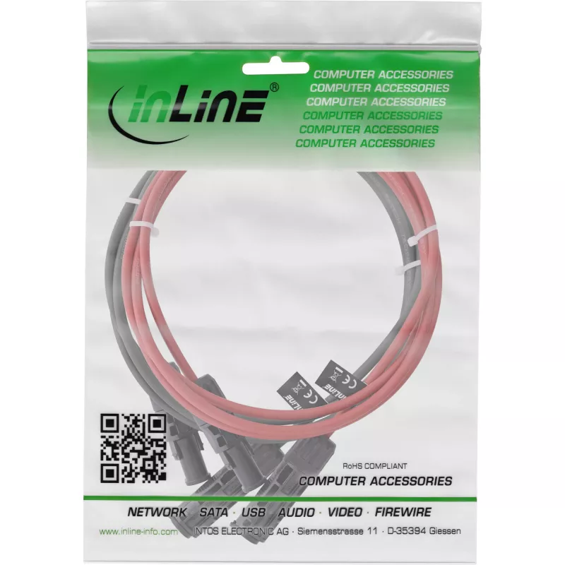 Mittelspannungskabel InLine 95403 Rot Schwarz 1500V 3m