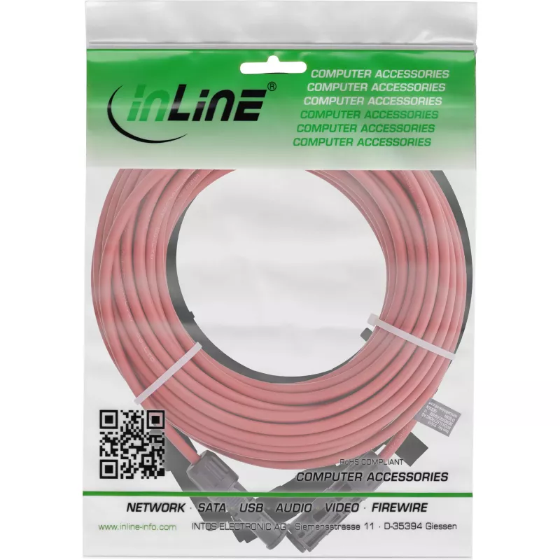 Mittelspannungskabel InLine 95415 1500V 15m Rot Schwarz