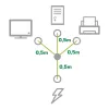 InLine B-16657G Y-Stromkabel, 1x Stecker auf 3x IEC C13, 1 m, 20er-Bulk-Pack