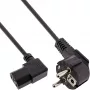 InLine B-16752B Netzkabel, gewinkelter Typ F auf gewinkelter C13, 0,5 m, Schwarz, 60er Bulk-Pack