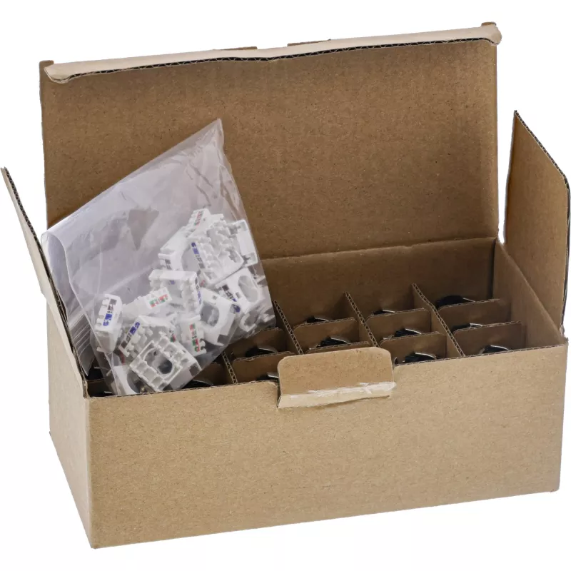 InLine 24-port Bulk Pack Keystone RJ45 Jack schlank SNAP-In Cat.6A mit integriertem Kabelbinder (B-76202P)