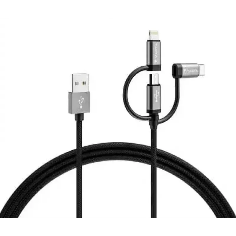 Varta Speed Charge & Sync 3-in-1 Kabel, USB-A auf Lightning/Micro-USB/USB-C