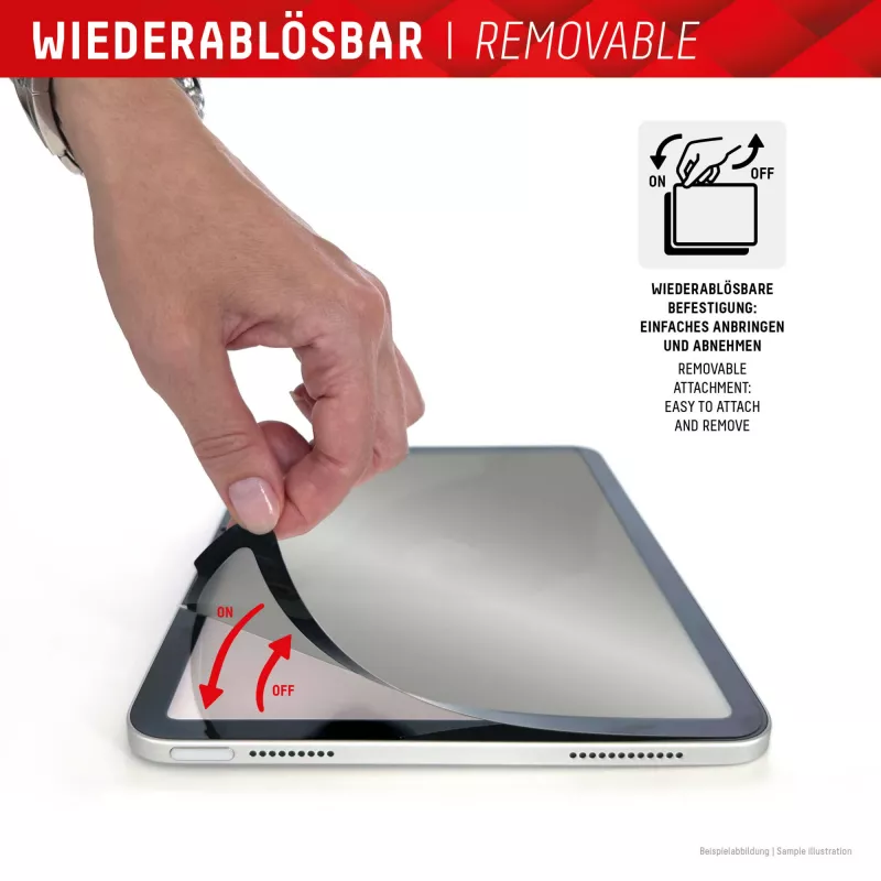 Displex TABLET PRIVACY SAFE abnehmbarer 2-Wege-Blickschutzfilter für iPad 10,2'' (7./8./9. Gen.)
