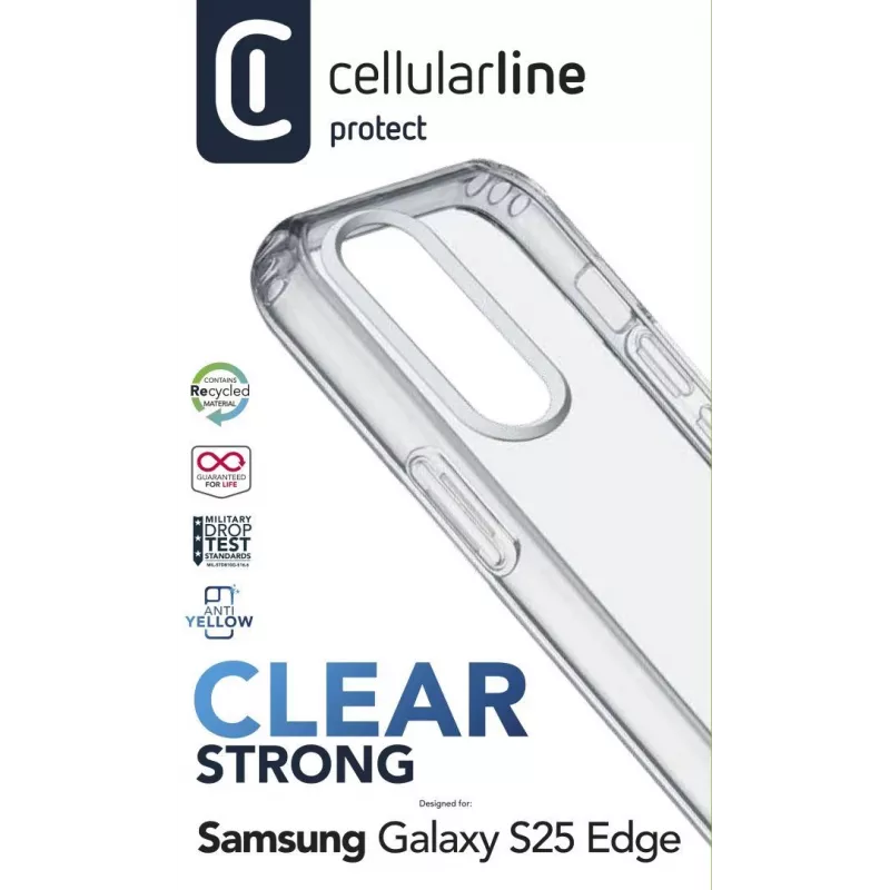 Cellularline Clear Strong – Galaxy S25 Edge Hartschale mit Gummirändern