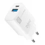 Cellularline Dual-Port-Reiseladegerät für Apple, PD 20W, Weiß