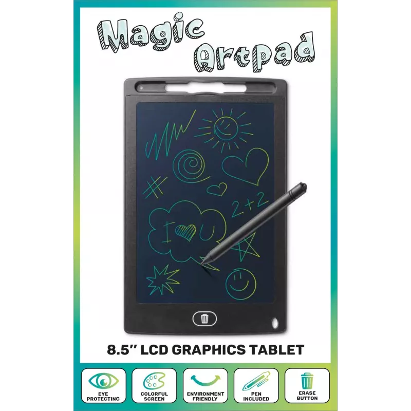 Cellularline LCD Magic Artpad 8,5" Zeichentablett, Schwarz