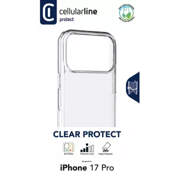 Cellularline Clear Protect - iPhone 17 Pro Hartschale mit Gummirändern