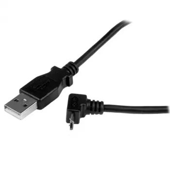 StarTech.com 2m Micro-USB-Kabel - A auf Micro B abgewinkelt, 2 m, USB A, Micro-USB B, USB 2.0, Male/Male, Schwarz