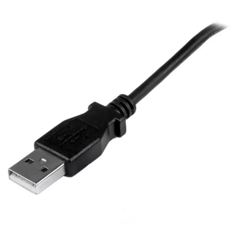 StarTech.com 2m Micro-USB-Kabel - A auf Micro B abgewinkelt, 2 m, USB A, Micro-USB B, USB 2.0, Male/Male, Schwarz