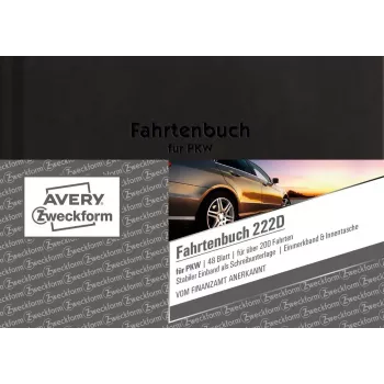 Avery Zweckform 222D Fahrtenbuch, A6 Querformat, 48 Blatt, Hardcover