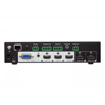 ATEN 4 x 2 True 4K Präsentations-Matrix-Switch, Media-Präsentations-Matrix-Umschalter, 4096 x 2160 Pixel, 4096 x 2160, 3840 x 2160, Schwarz, Metall, Tasten