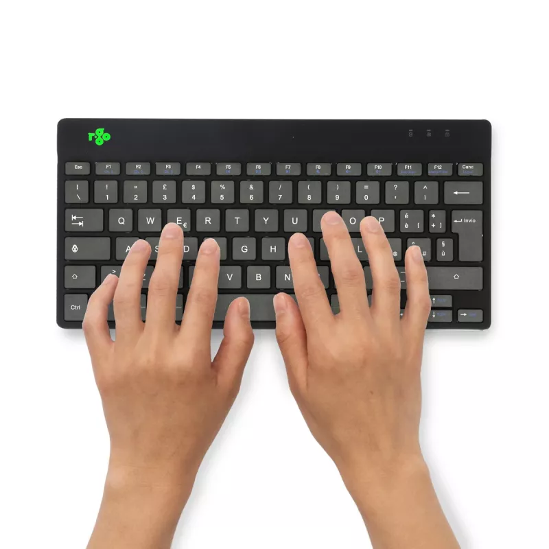 R-Go Tools Ergonomische Tastatur R-Go Compact Break, kompakte Tastatur mit Pausensoftware, QWERTY (IT), Bluetooth, schwarz