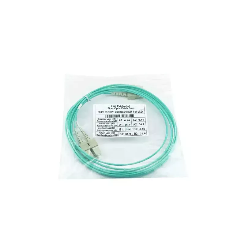 BlueOptics 575702K512000005M-BO Duplex-LWL-Patchkabel (Corning-kompatibel), SC-UPC/SC-UPC, Multimode OM3 50/125 µm, 5 m