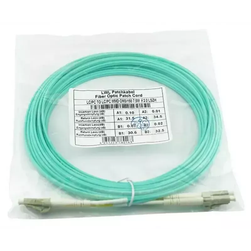 BlueOptics 050502K512000002M-BO Duplex-LWL-Patchkabel (Corning-kompatibel), LC-UPC/LC-UPC, Multimode OM3 50/125 µm, 2 m