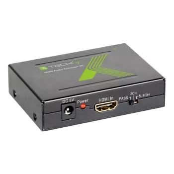 Techly Audio Extractor HDMI SPDIF + Cinch R/L IDATA HDMI-EA, 5 V, 77 mm, 64 mm, 23 mm, 351 g