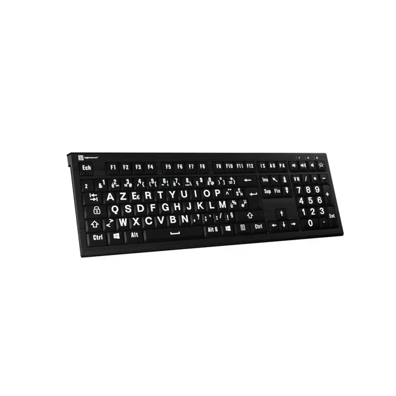 Tastatur Logickeyboard LKB-LPWB-A2PC-FR Universal USB AZERTY Französisch Schwarz