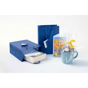 Geschenkverpackungsbeutel Sigel GT504 Blau Monochrom 170x90x230 mm