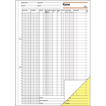 Sigel KG429 Kassenbuch mit Steuerleiste (EDV), A4, 2 x 50 Seiten