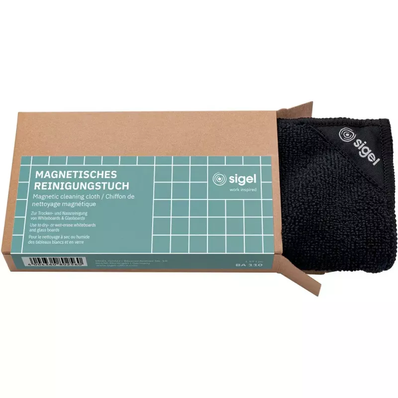 Sigel BA110 Mikrofasertuch für Glasboards, schwarz
