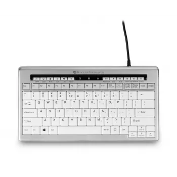 BakkerElkhuizen S-board 840 US Qwerty, Tenkeyless (80 - 87%), Kabelgebunden, USB, Scissor-Tastenschalter, QWERTY, Hellgrau, Weiß