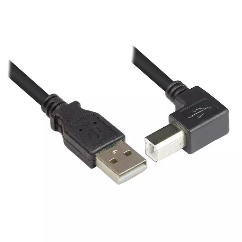 Techly USB 2.0 Kabel A Stecker / B Stecker abgewinkelt 1m ICOC U-AB-10-ANG