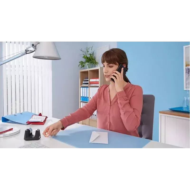 tesa Easy Cut Smart Desk Dispenser, Schwarz, Kunststoff