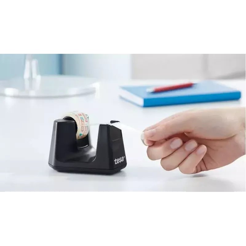 tesa Easy Cut Smart Desk Dispenser, Schwarz, Kunststoff