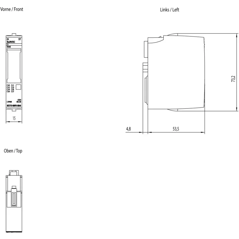 Siemens SIMATIC ET 200SP 6ES7131-6BF01-0BA0 Digitales Eingangsmodul, DI 8x24VDC